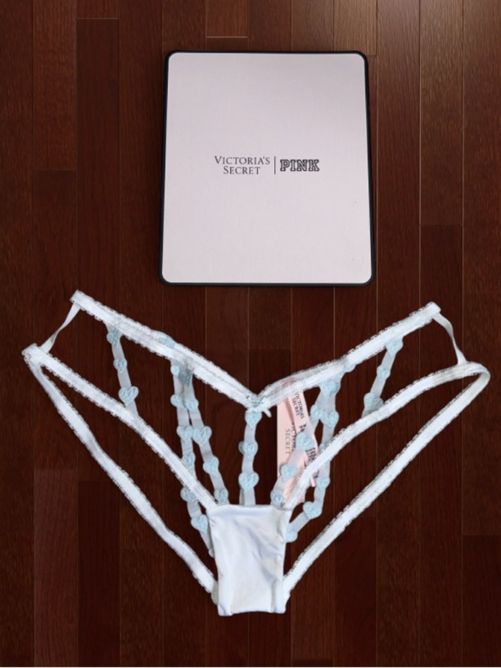 🆕💙 Tease Strappy Heart Cut Out Cheeky Panty Victoria’s Secret Small NWT